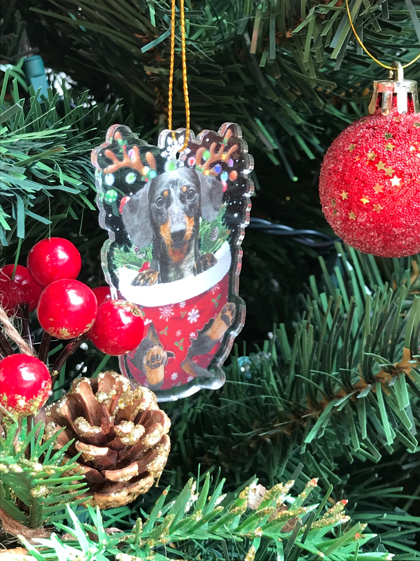Colgante Dachshund para árbol de Navidad