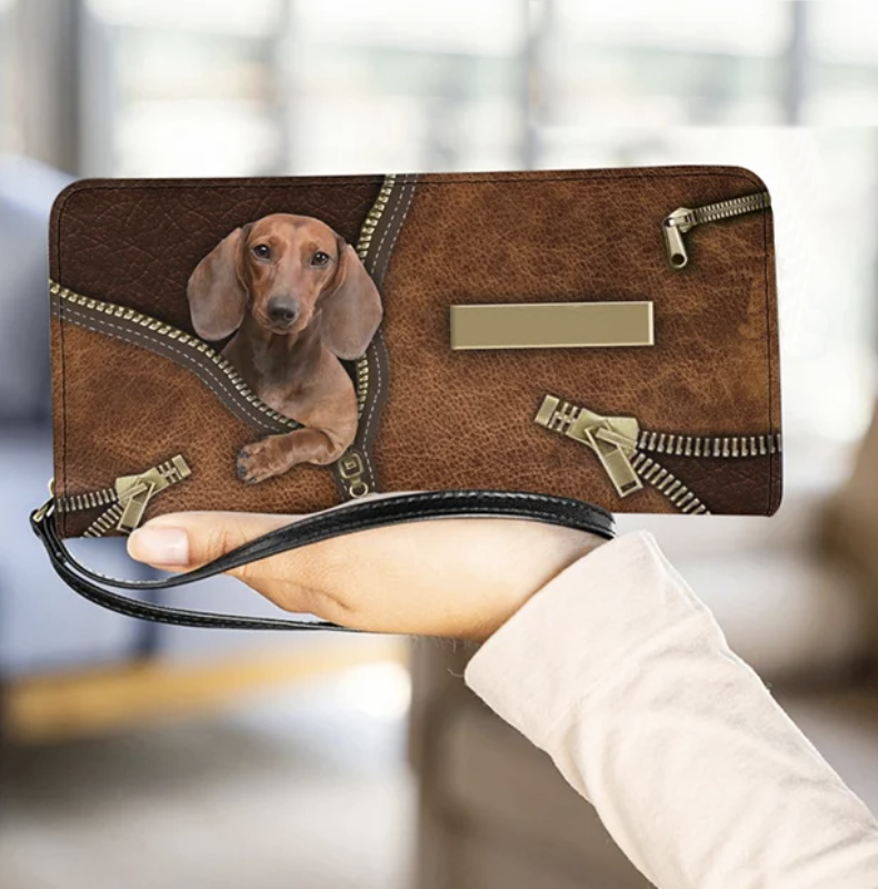 Billetera de cuero sintético - Dachshund - 3 modelos