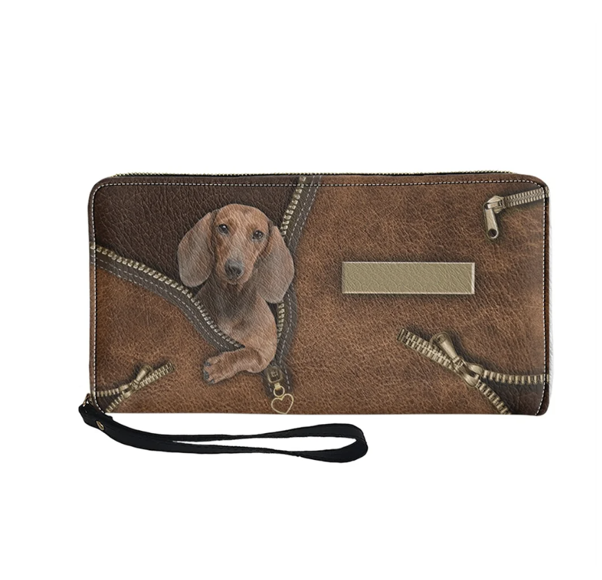 Billetera de cuero sintético - Dachshund - 3 modelos