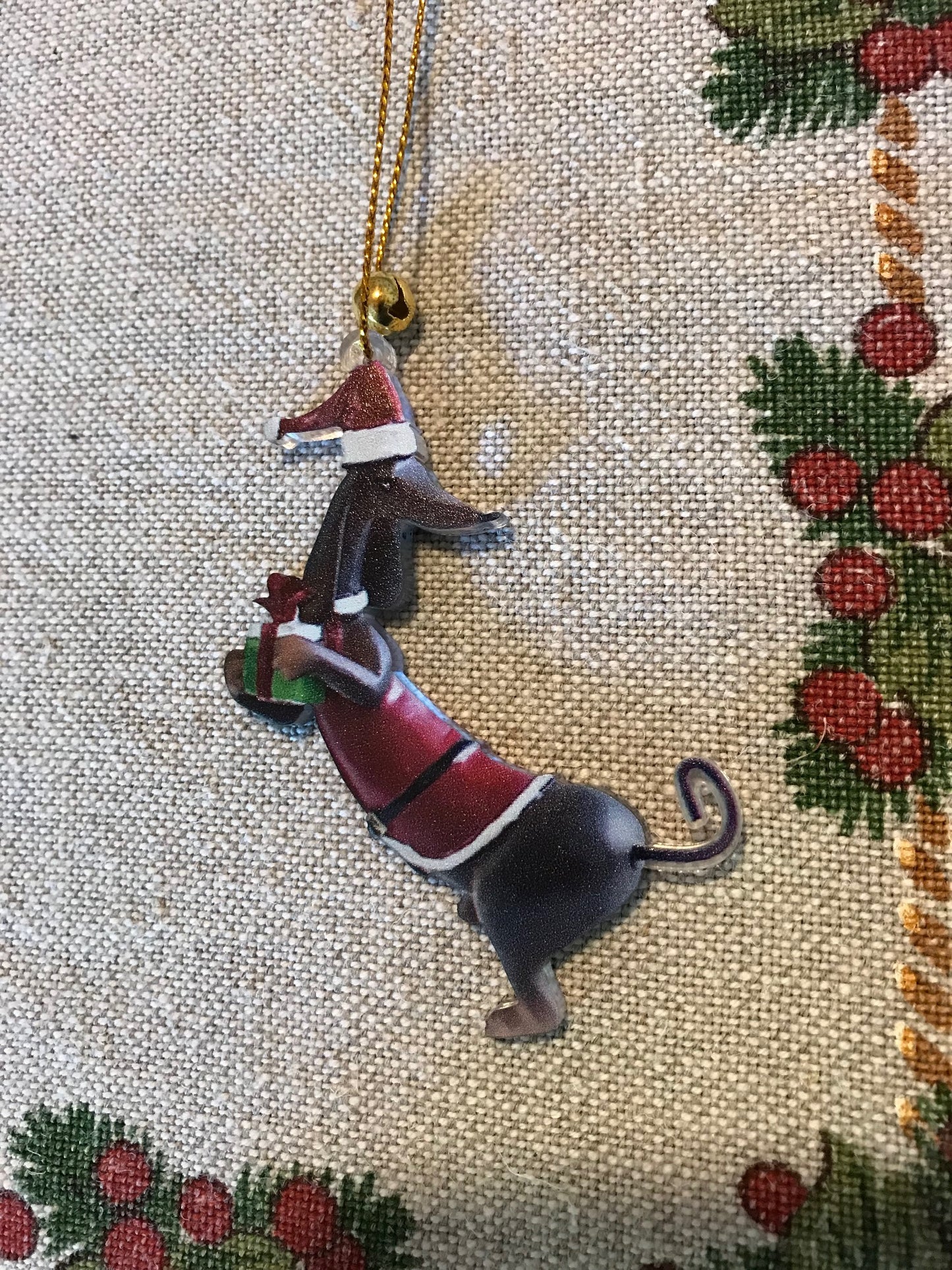 Set de 7 colgantes Dachshund para árbol de Navidad