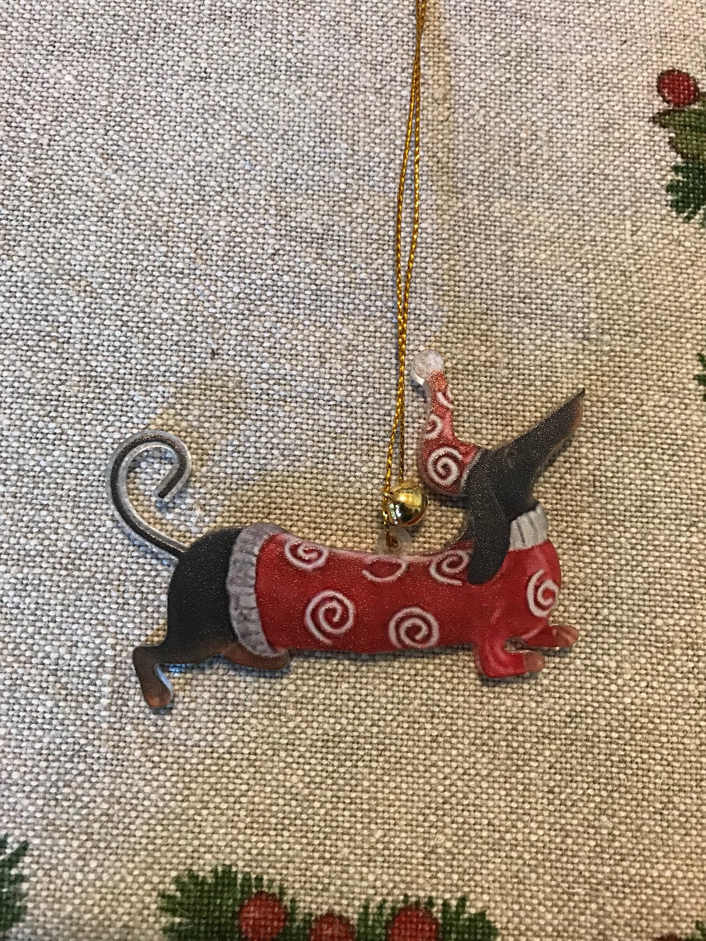 Set de 7 colgantes Dachshund para árbol de Navidad