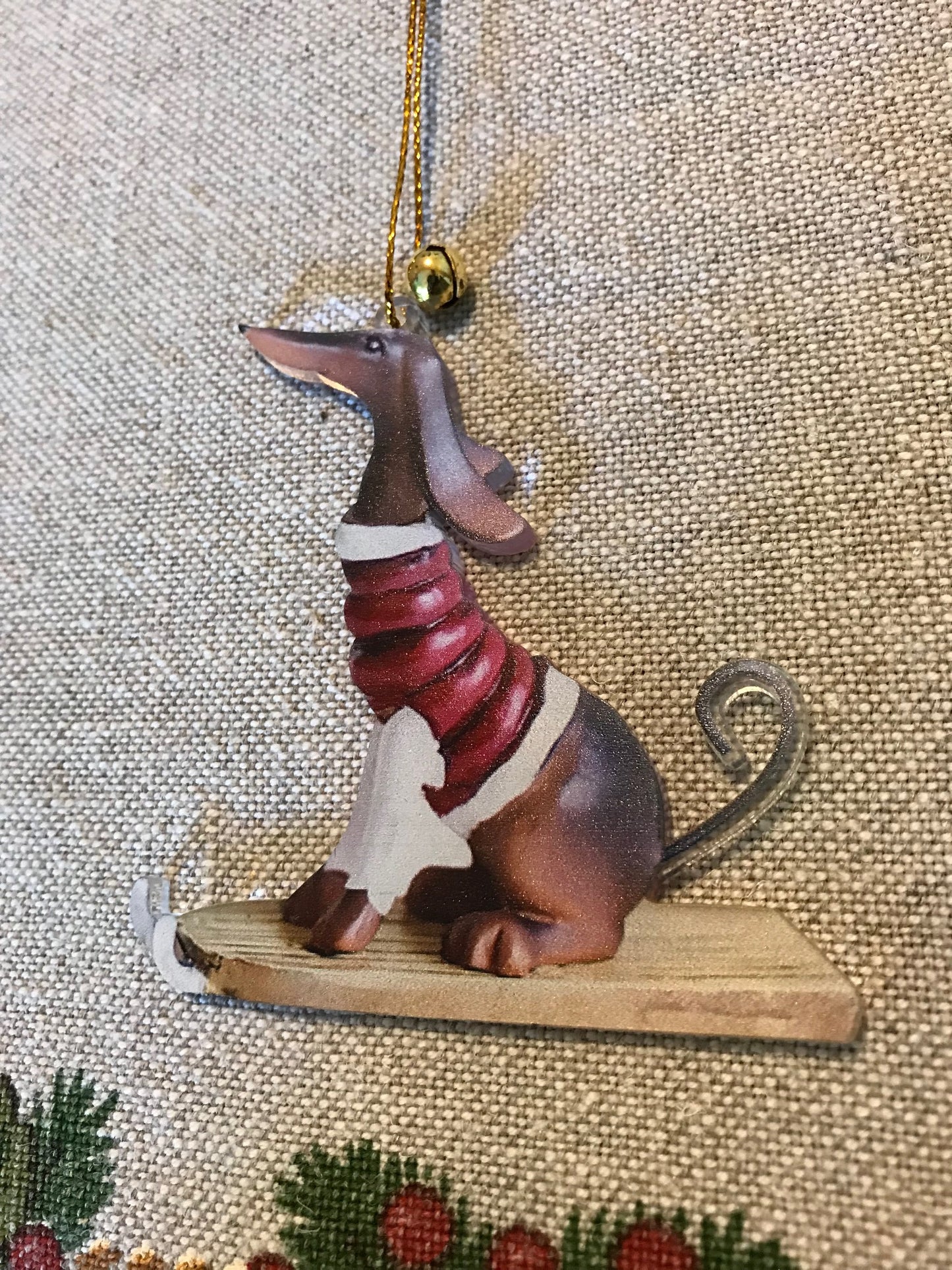 Set de 7 colgantes Dachshund para árbol de Navidad