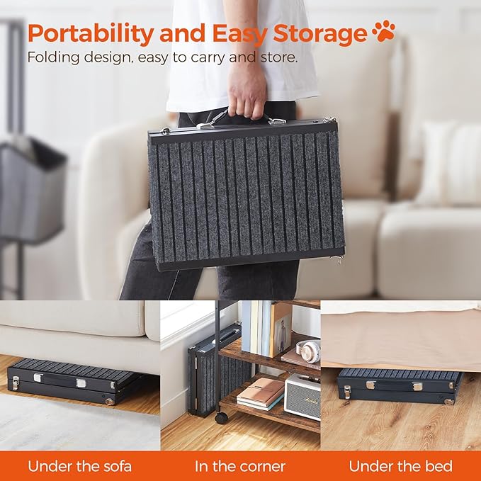 Rampa plegable para perros, 5 niveles, 31.5" largo