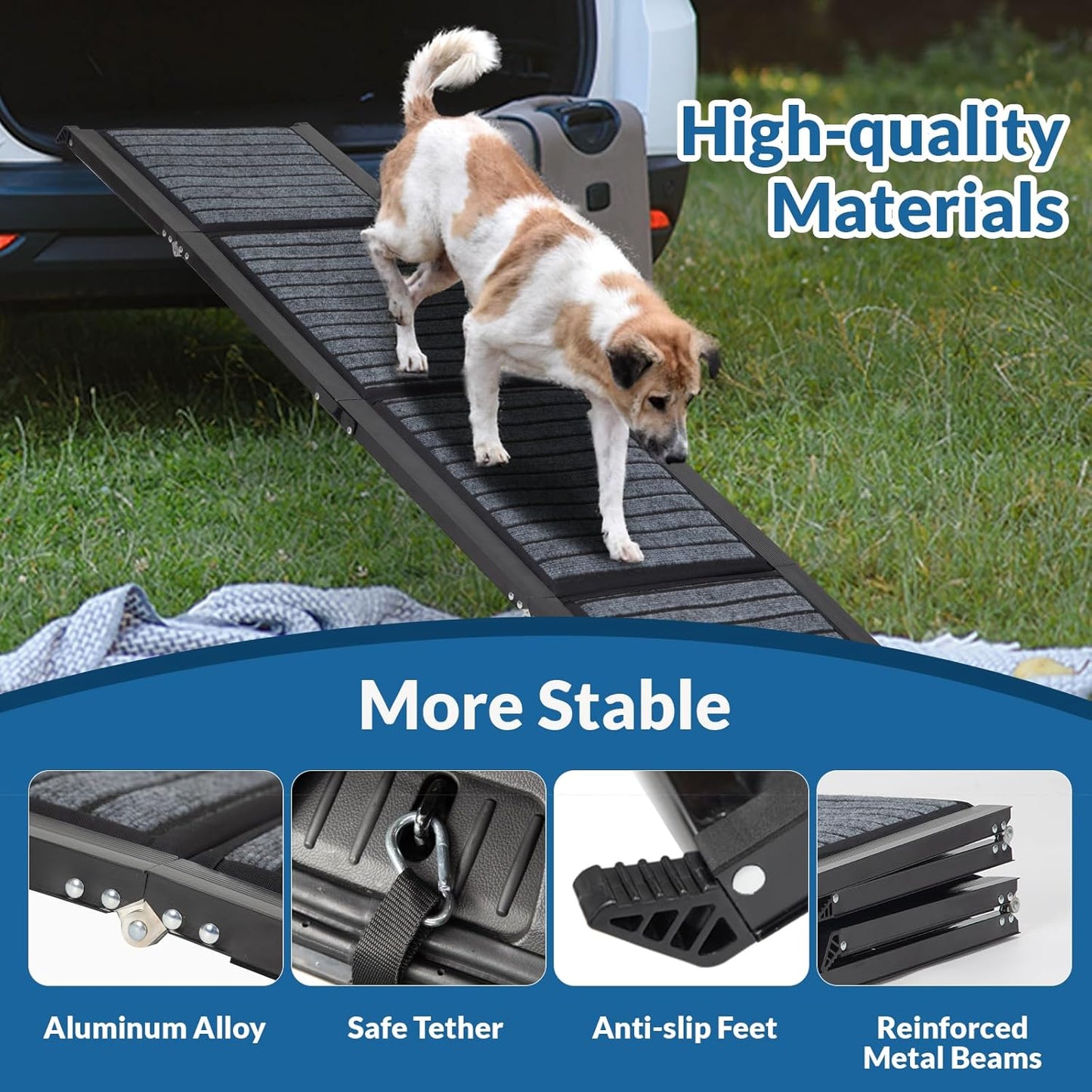 Rampa plegable para perros, 67" largo