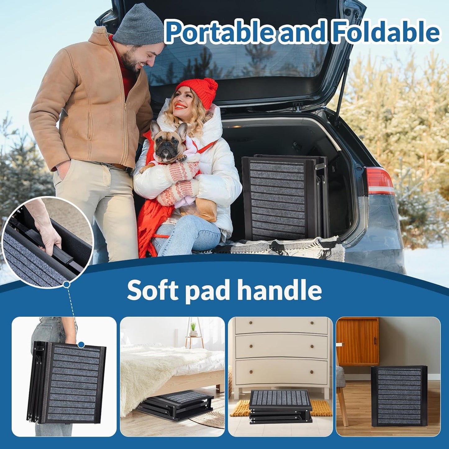 Rampa plegable para perros, 67" largo