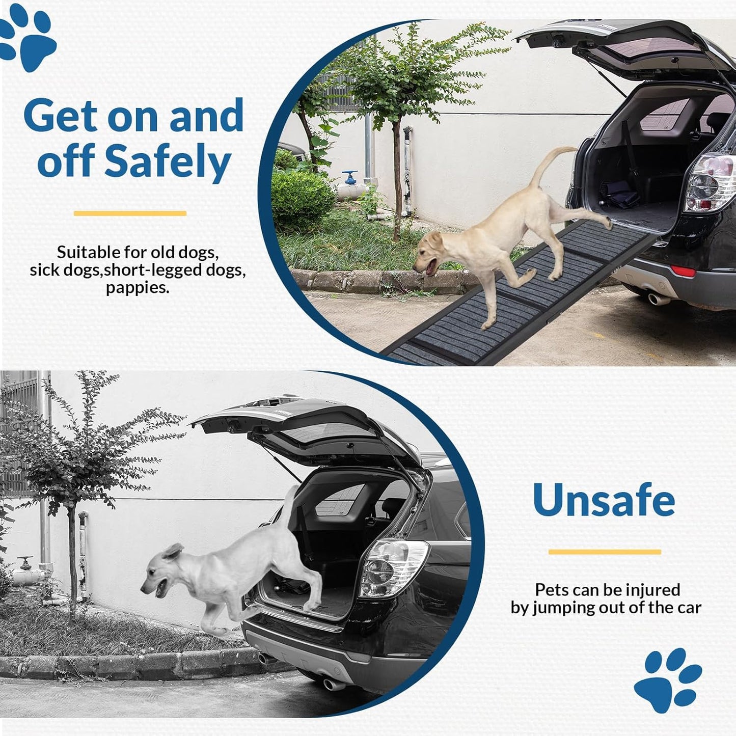 Rampa plegable para perros, 67" largo