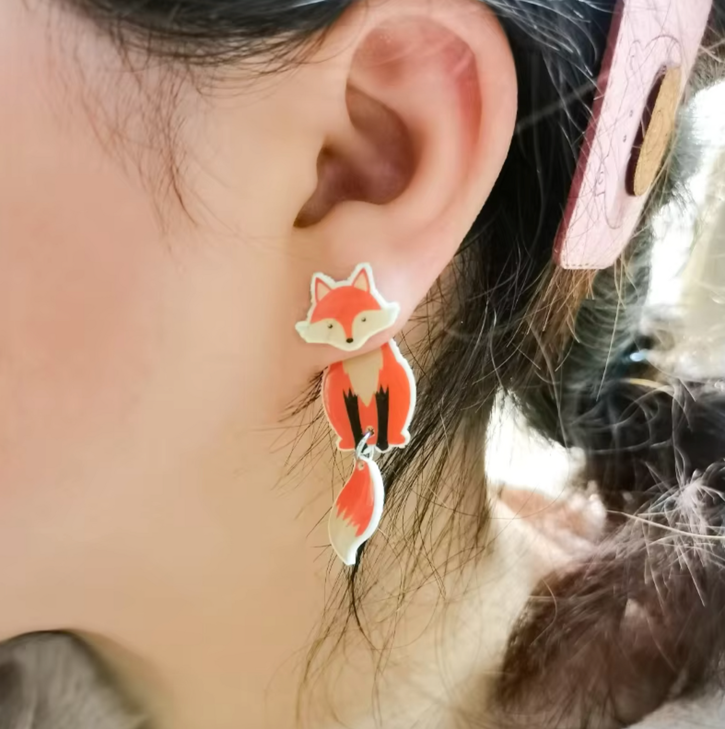 Aretes Dachshund en acrílico y resina