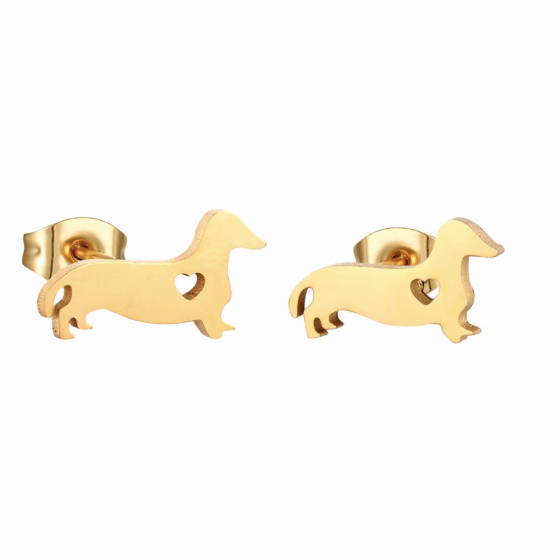 Aretes Dachshund con corazón