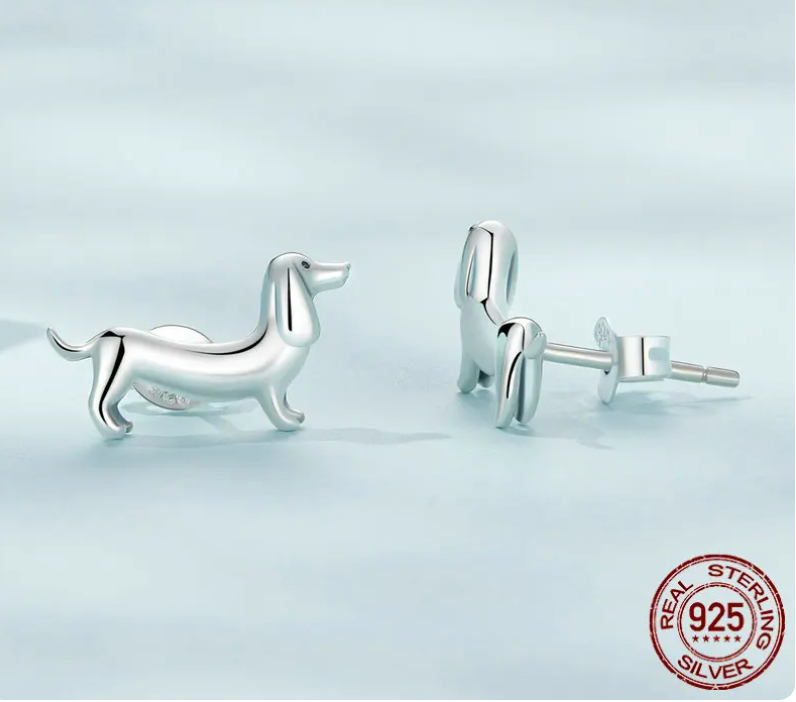 Aretes de plata Dachshund