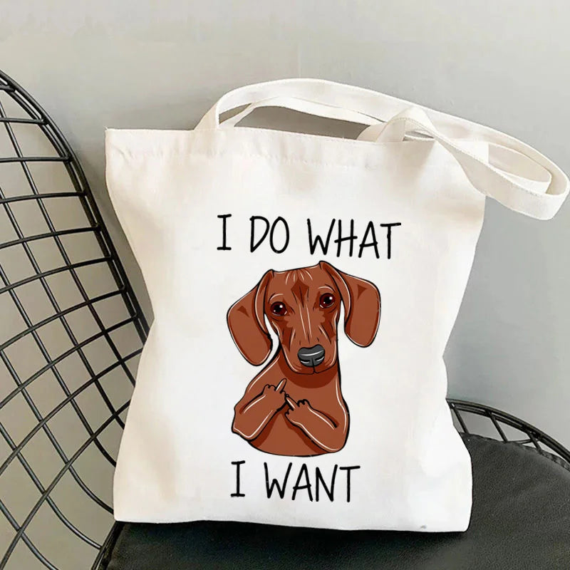 Bolsas de tela con estampado de Dachshund, varios modelos, click aquí