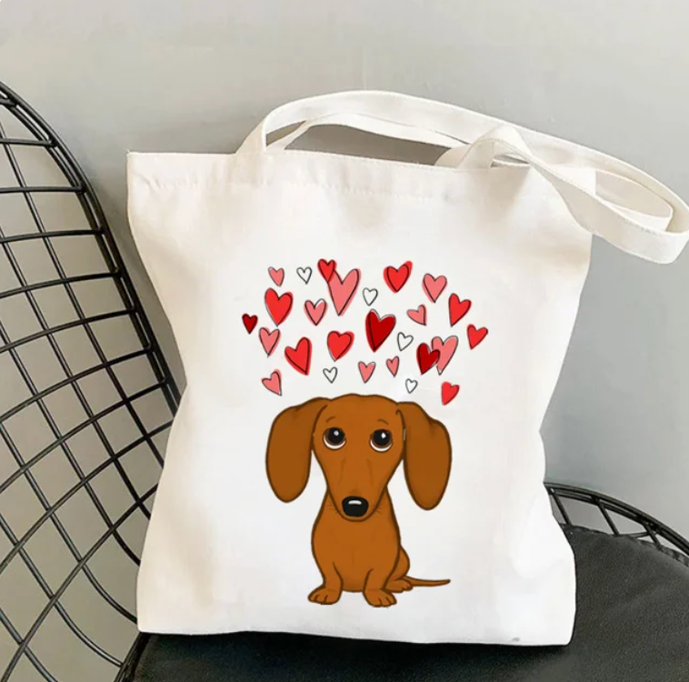 Bolsas de tela con estampado de Dachshund, varios modelos, click aquí