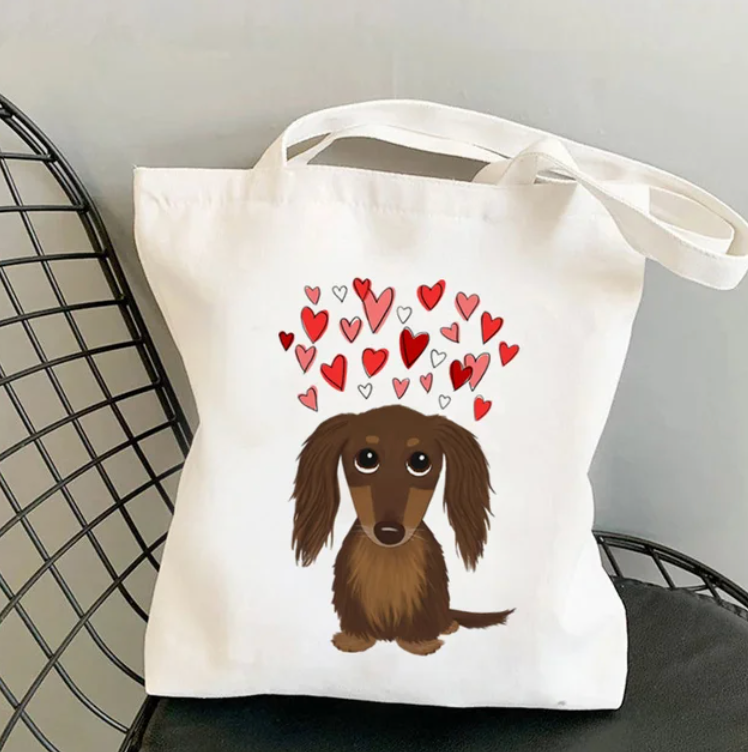 Bolsas de tela con estampado de Dachshund, varios modelos, click aquí