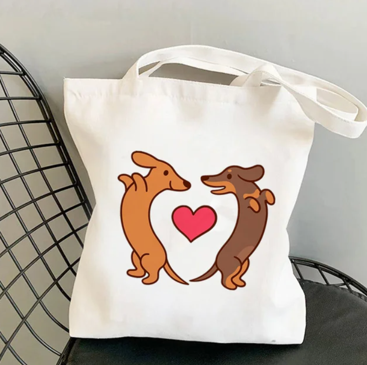 Bolsas de tela con estampado de Dachshund, varios modelos, click aquí