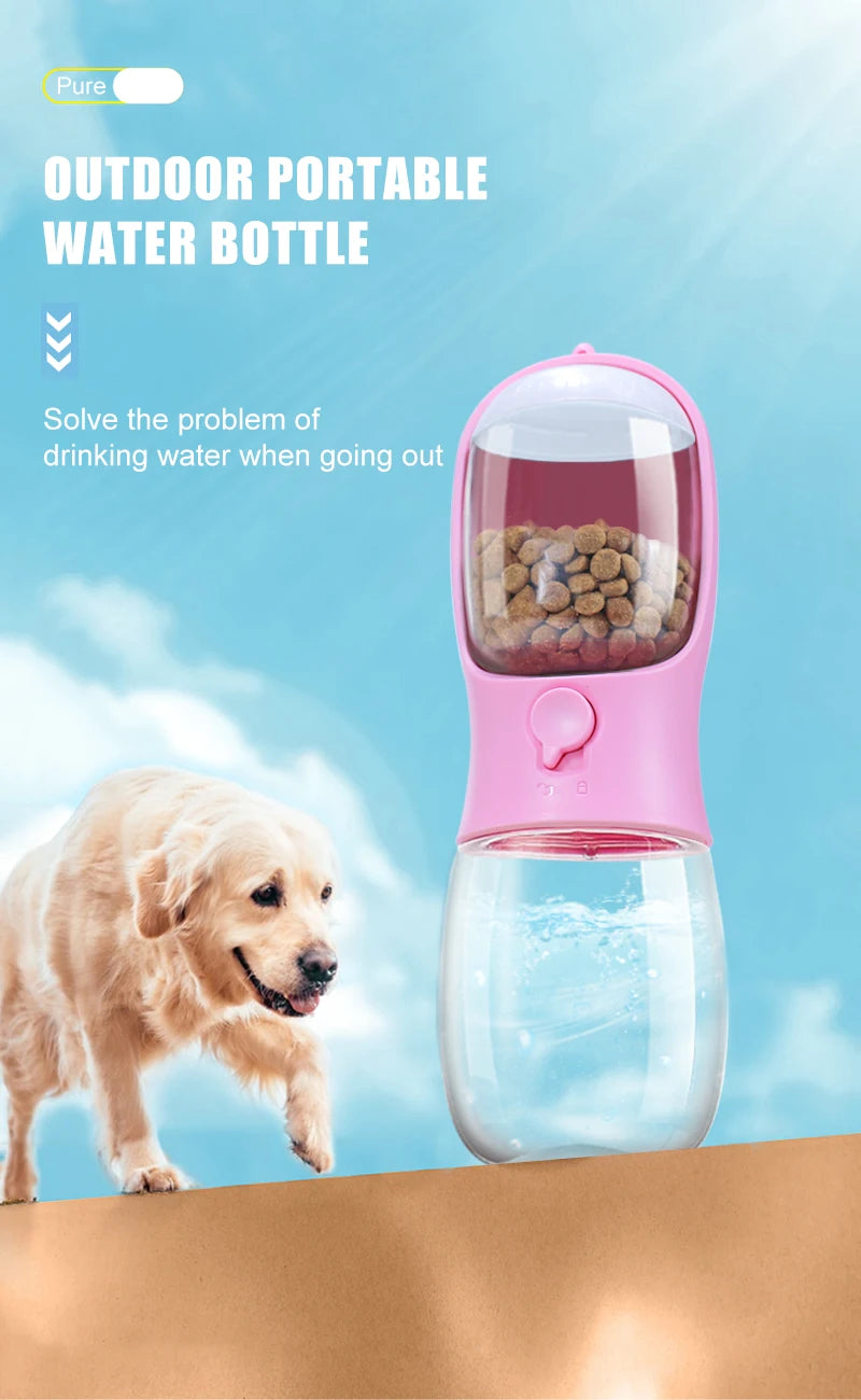 Botella para agua 2 en 1 para mascotas, con dispensador y dos contenedores, varios colores, click aquí para ver más