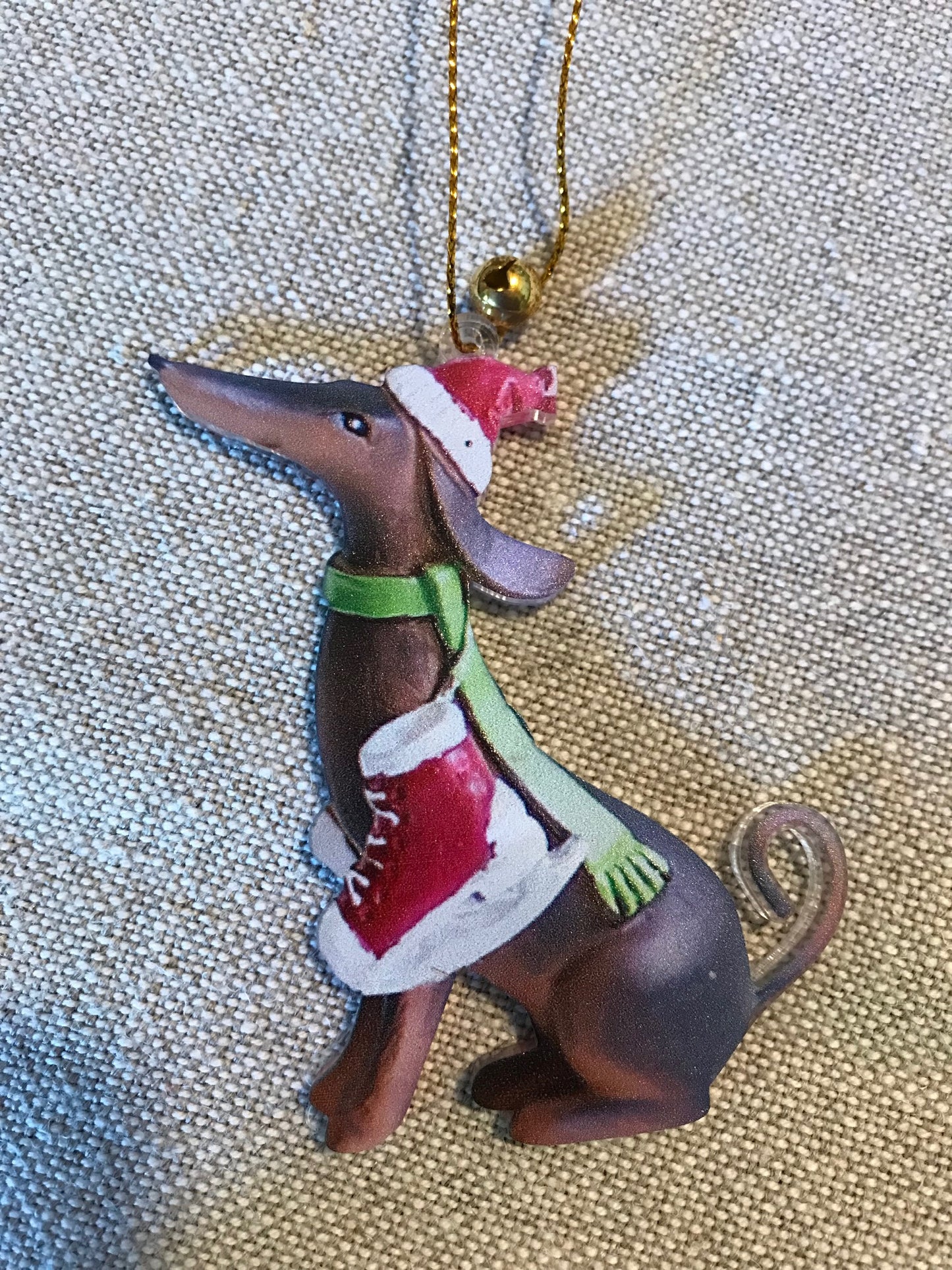 Set de 7 colgantes Dachshund para árbol de Navidad