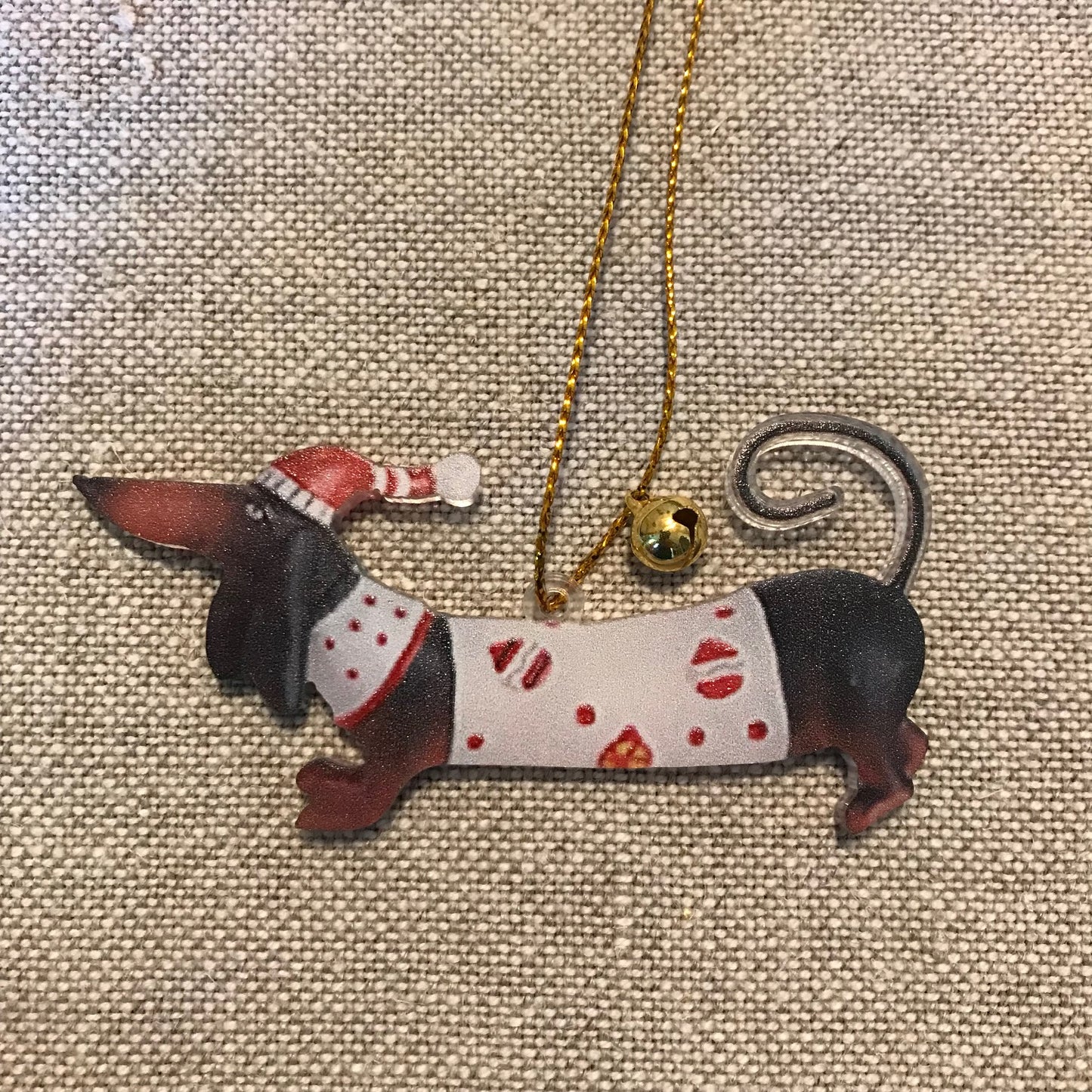 Set de 7 colgantes Dachshund para árbol de Navidad