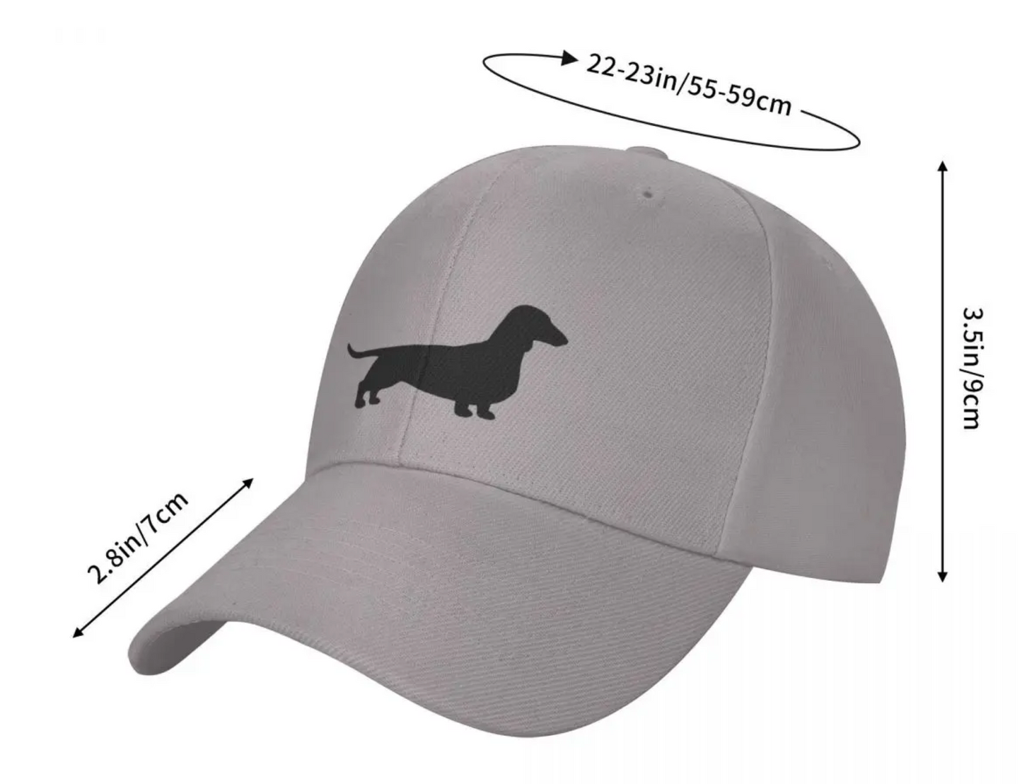 Gorra estilo baseball con estampado de perro Dachshund - varios colores, ver más aquí