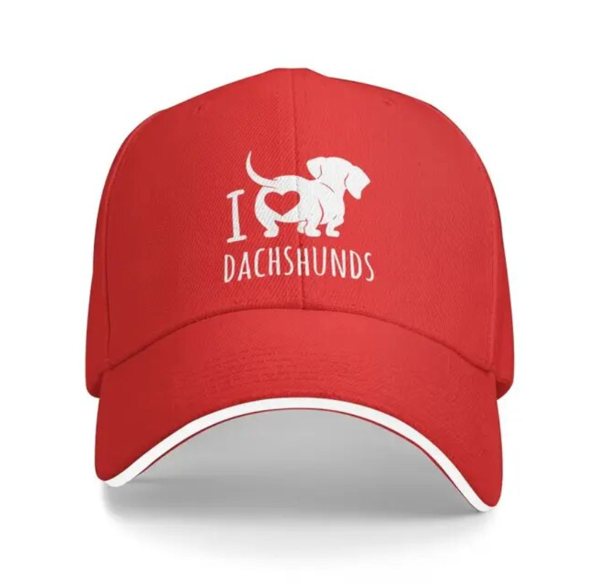 Gorras estilo baseball con Dachshunds - I love Dachshunds - varios colores, ver más aquí