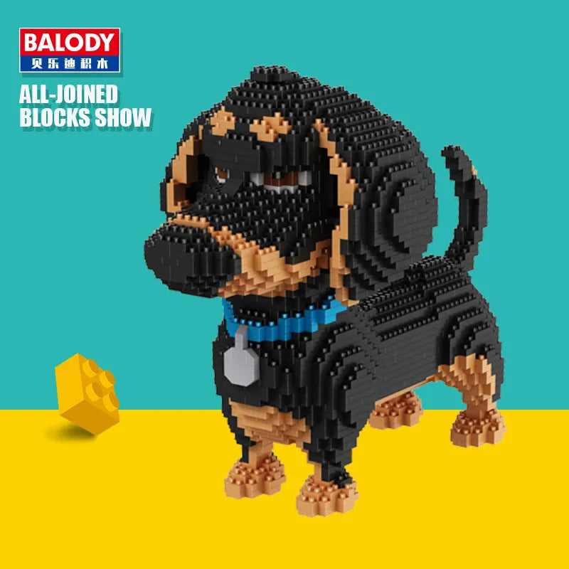 Juego de bloques de construcción figura Dachshund