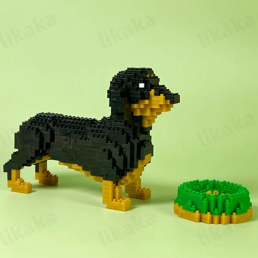 Juego de bloques de construcción figura Dachshund