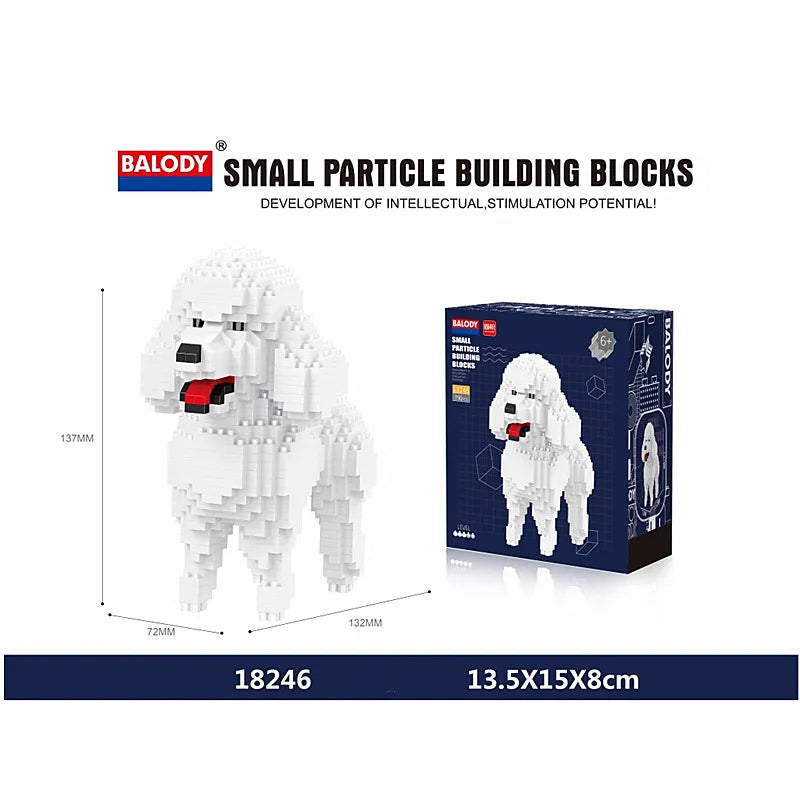 Juego de bloques de construcción figura Poodle