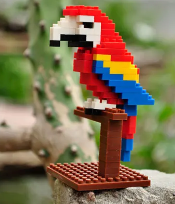 Juego de mini bloques de construcción con figuras de aves - varias especies, ver más aquí