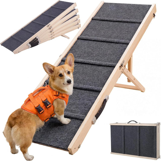 Rampa plegable para perros, 5 niveles, 51.2" de largo
