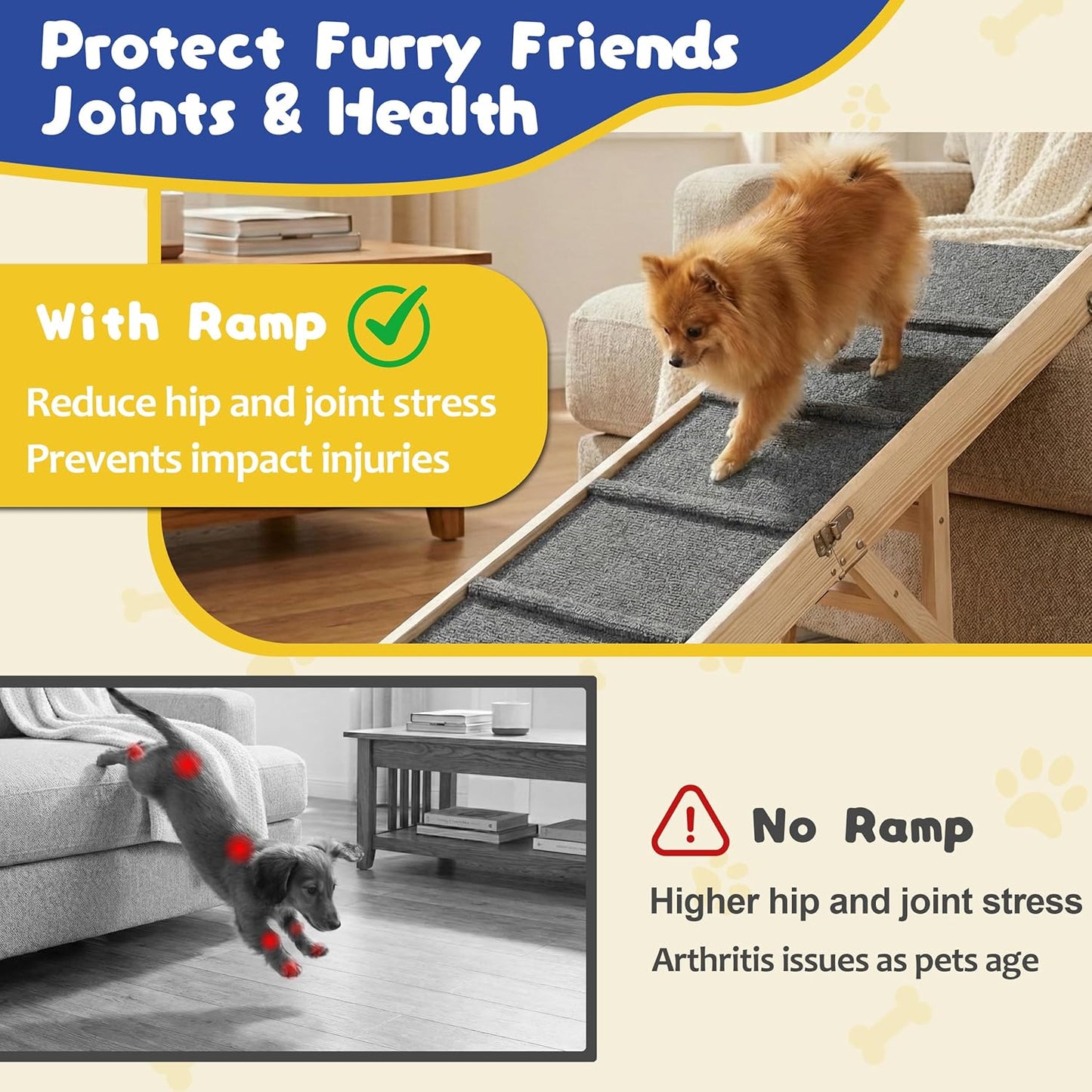 Rampa plegable para perros, 5 niveles, 51.2" de largo