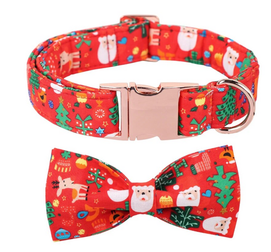 Collar con corbatin de Navidad para perro